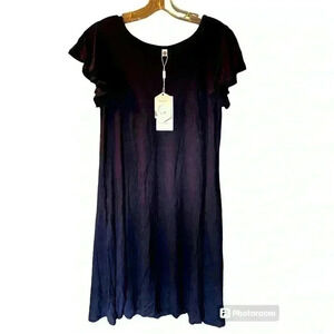 Askyes‎ Beauty Little Blue Dress Women's Size M Ruffled Short Sleeves NWT
